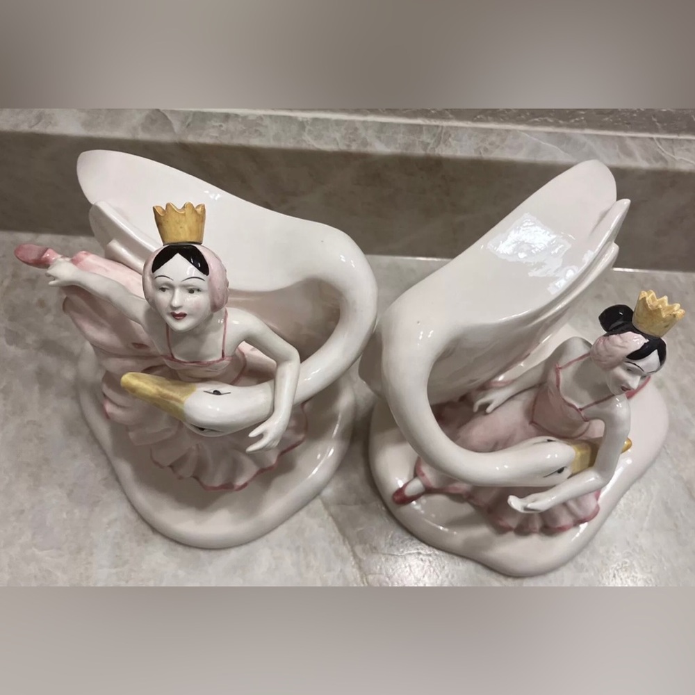 Vintage Swan Lake Ballerina Bookends Taste Setter By Sigma - Picture 2 of 7